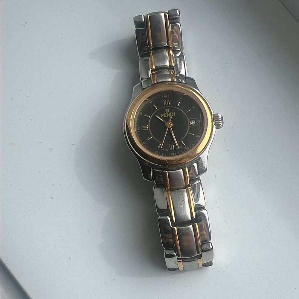 Fendi Two-Tone Black Dial Women's Watch